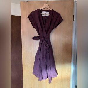 notPERFECTLINEN CANNES 2 Dress in Grape Wine